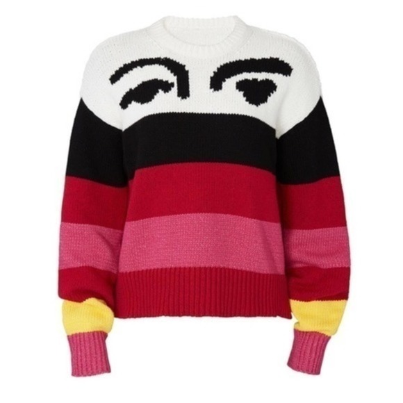 Derek Lam 10 Crosby Multi Striped Chunky Sweater Graphic Print Color Block XS - Picture 9 of 10